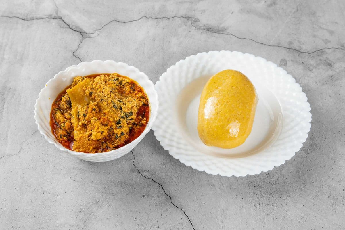 Egwusi Soup with Garri