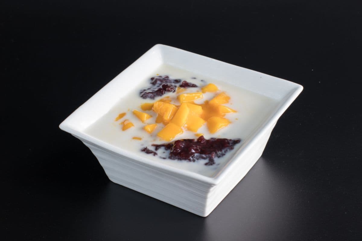 03. Black Sticky Rice with Mango in Coconut Milk