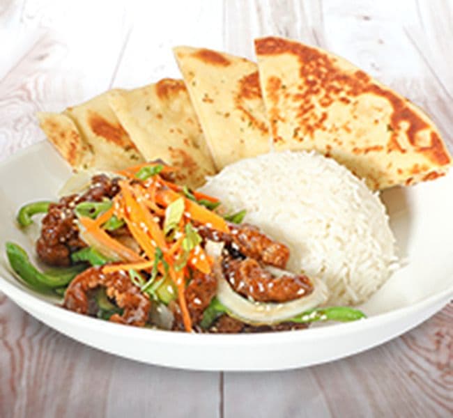 GINGER BEEF RICE BOWL