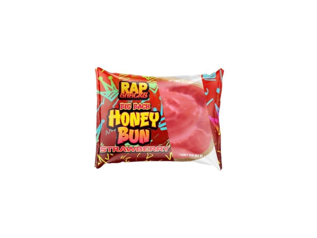 Rap Snacks Big Back Honey Bun Strawberry Icing Pastry 113g
