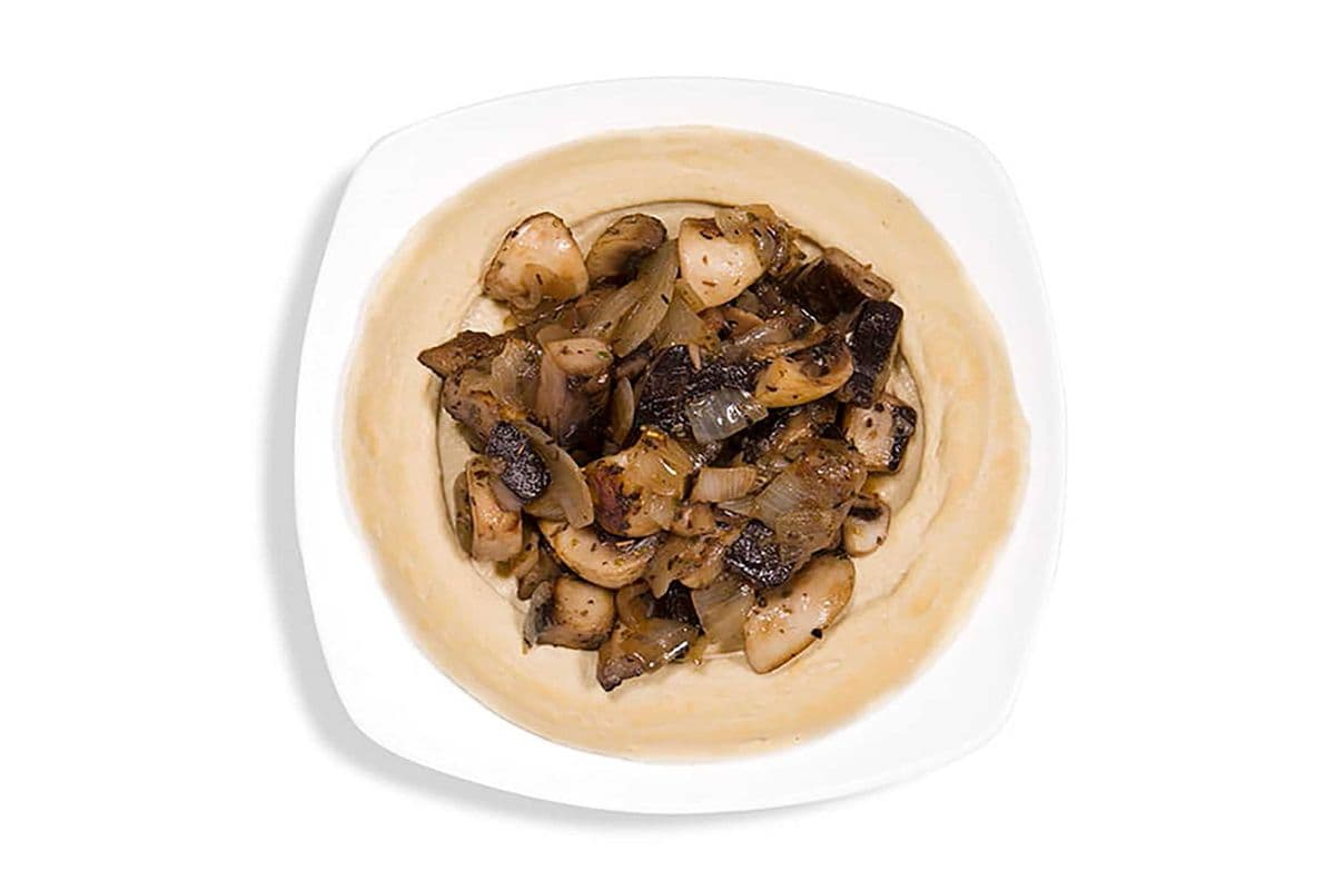Hot Mushrooms on Hummus