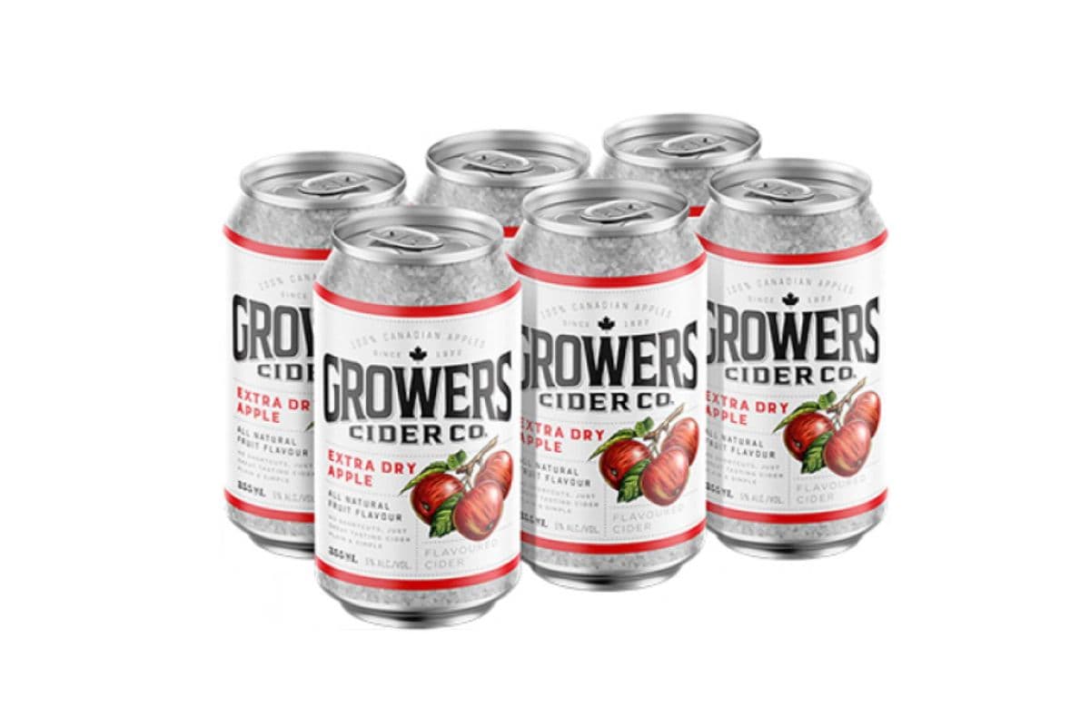 GROWERS EXTRA DRY APPLE 6 CANS (355 ML) (1 x 355 ML)