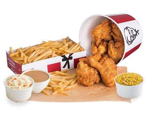 14 PIECE BUCKET AND 4 LARGE SIDES