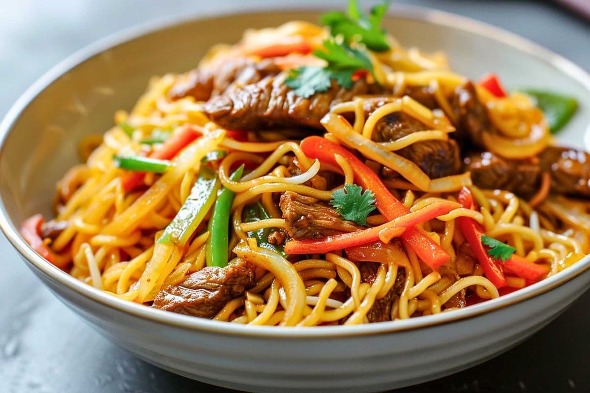 Singapore Beef Chow Mein