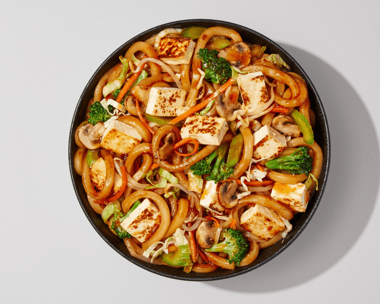 Tofu Teppanyaki avec nouilles