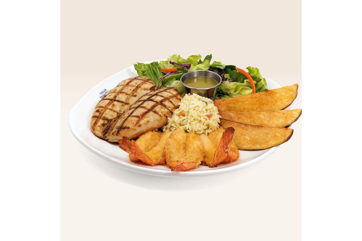 Poitrine de poulet et crevettes papillons / Chicken Breast and Butterfly Shrimp