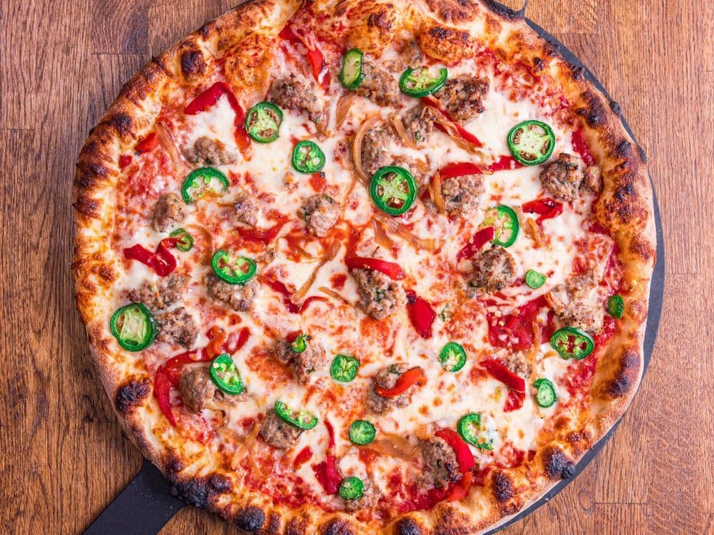 12" Eggplant Meatball Pizza