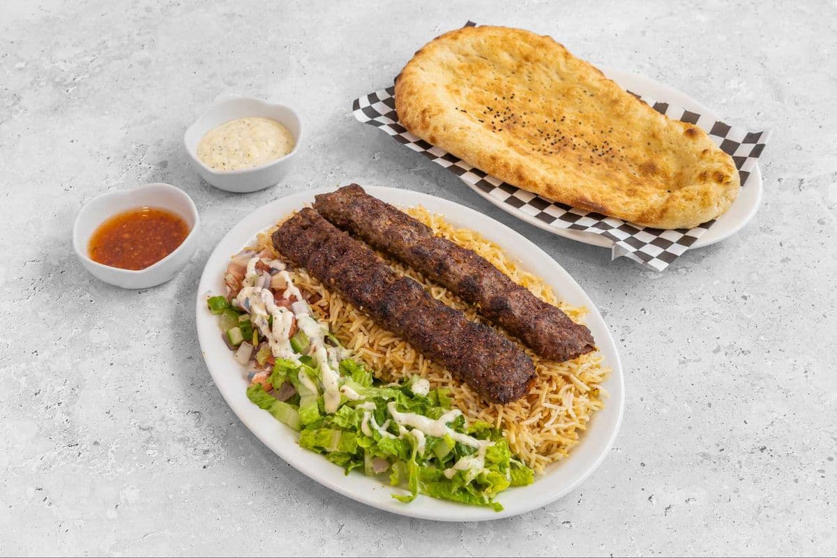 Beef Kofta Meal (Double Skewers)