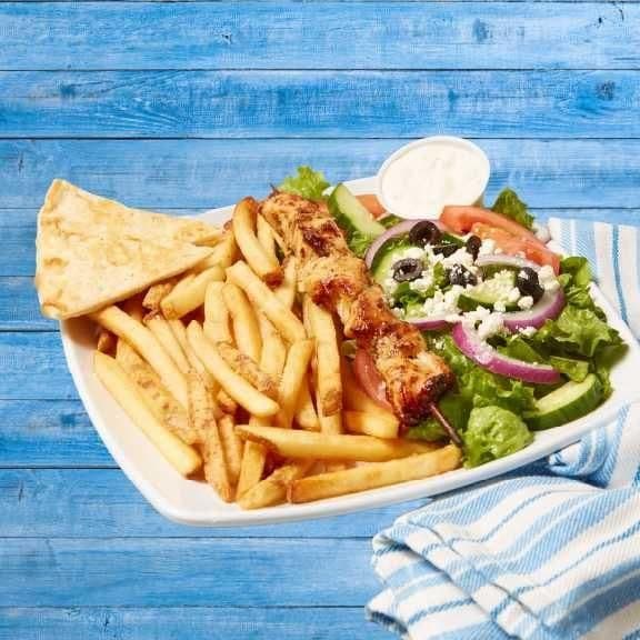 Two Skewer Chicken Souvlaki Dinner