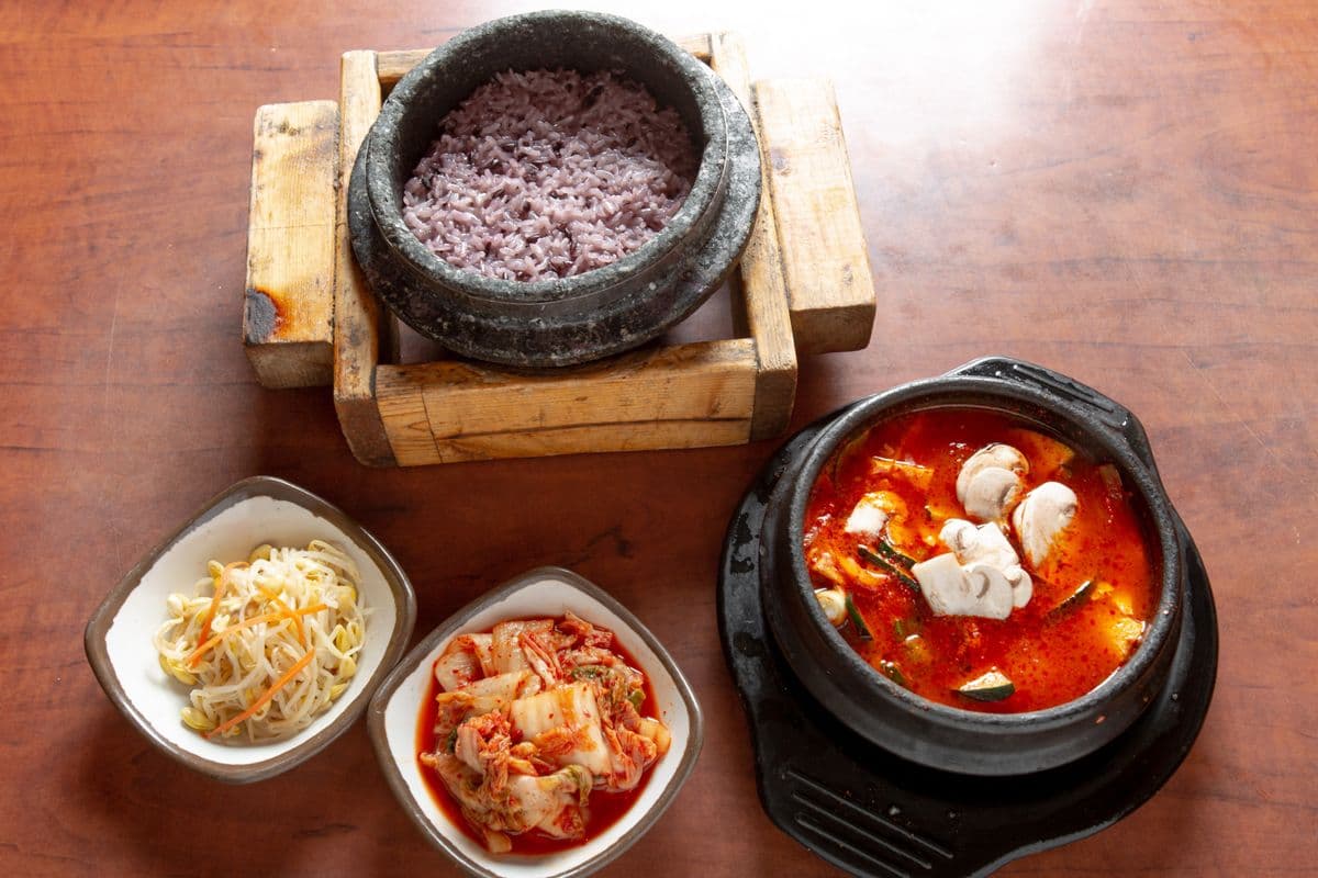6. Vegetable Soon Tofu with Hot Stone Pot Rice