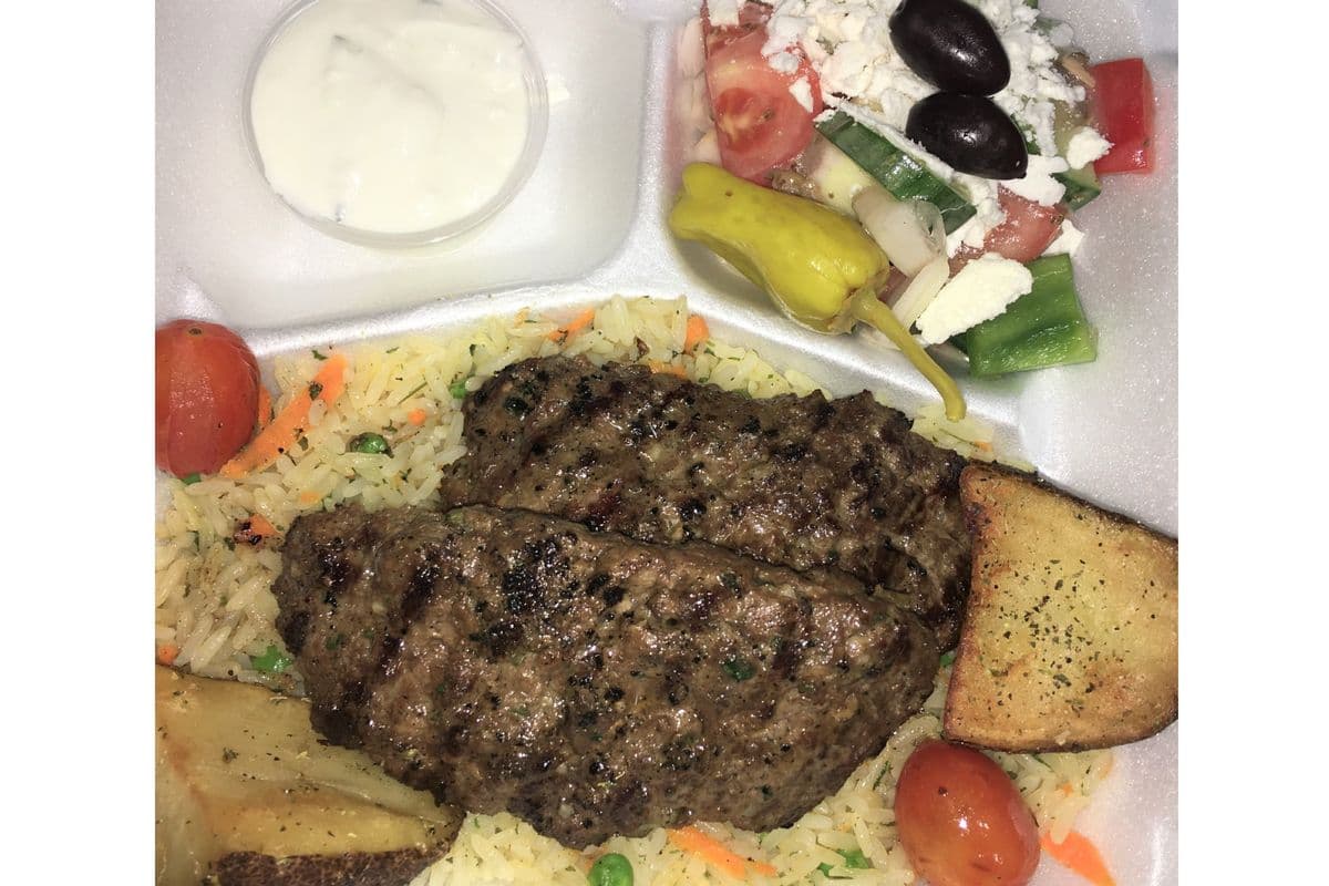 Beef Kafta Souvlaki Plate