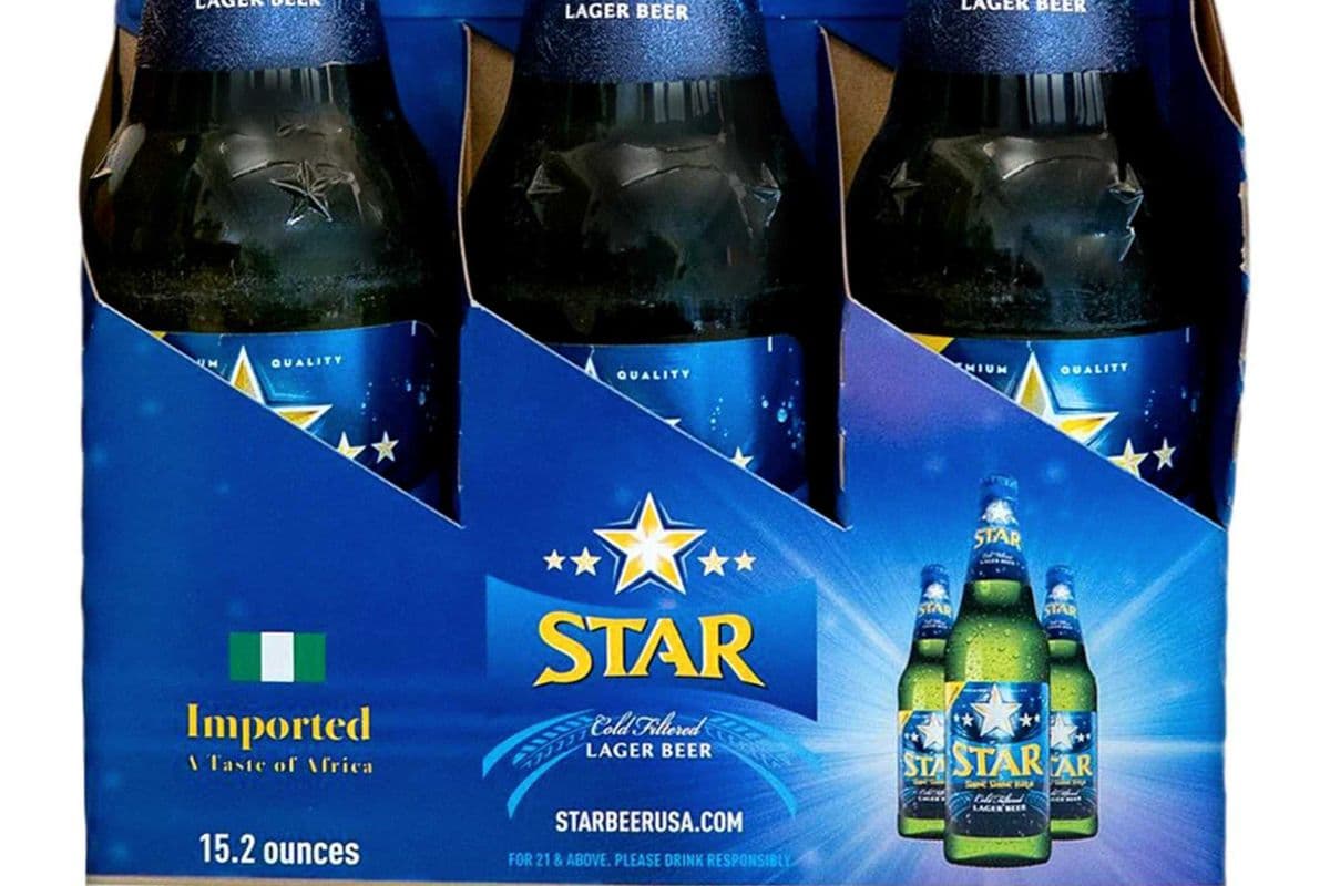 STAR LAGER 6 BTLS - NIGERIAN BEER (1 x 6 BOTTLES X 450ML)