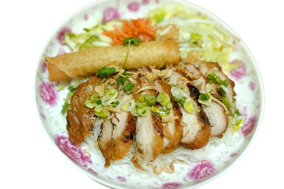 Grilled Chicken and Spring Roll with Vermicelli