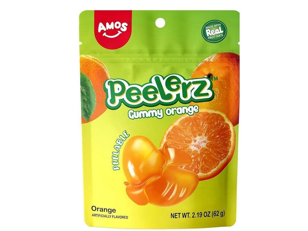 Amos Peelerz Gummy Orange Peelable Fruit Gummies 170g Candy Bag