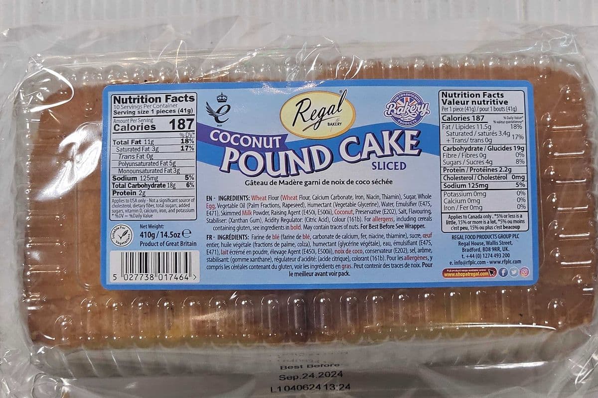 Regal Sliced Pound Cake (410g) (187 Cal)