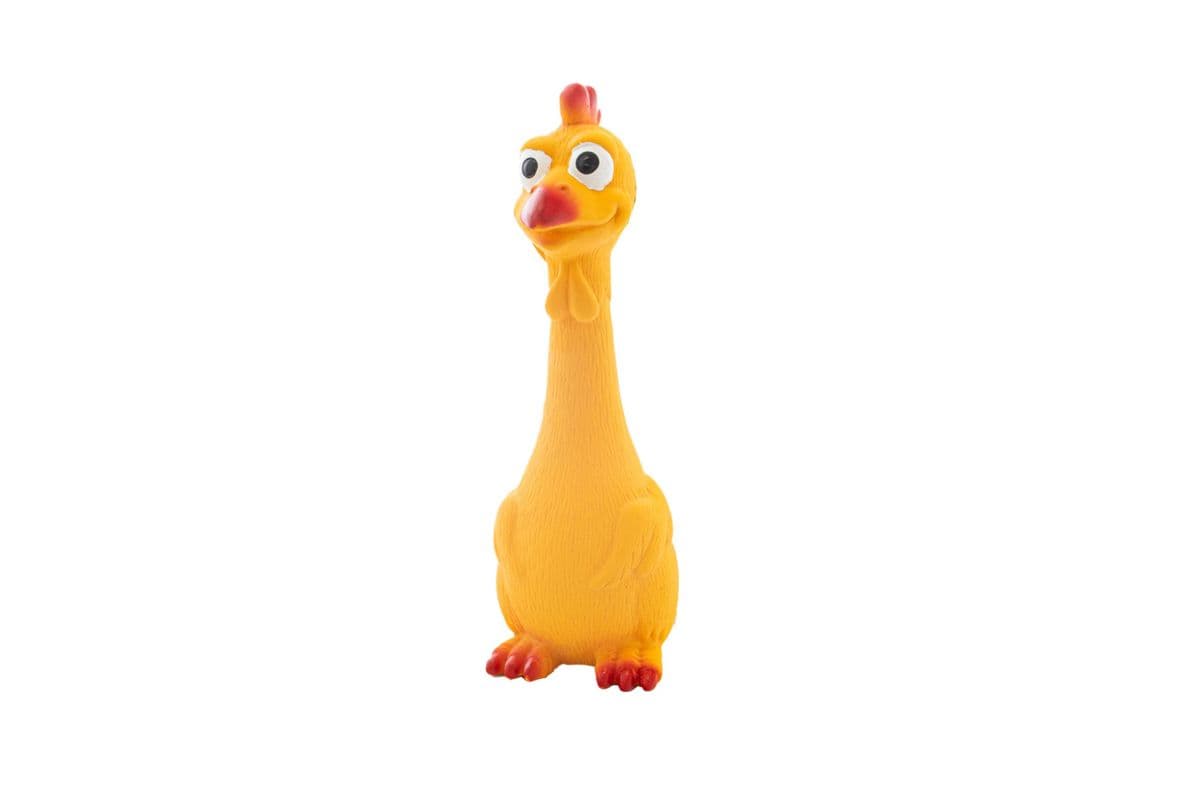 8" Pampered Pal Long Neck Chicken Latex Pet Toy