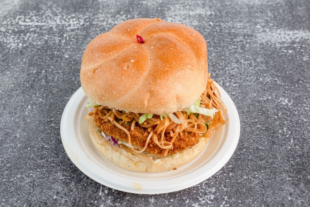 Aloo Tikki Noodle Burger