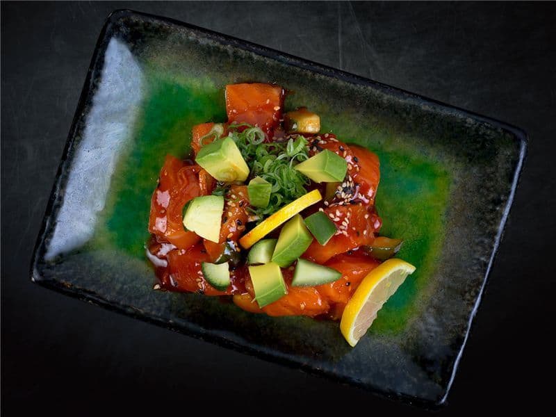 Appetizer Spicy Sashimi With Avocado