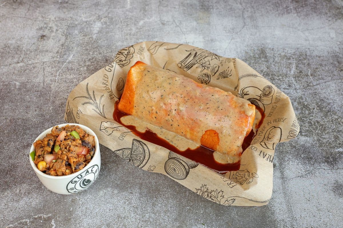 Black Beans Veggie Crumbles Enchilada Combo
