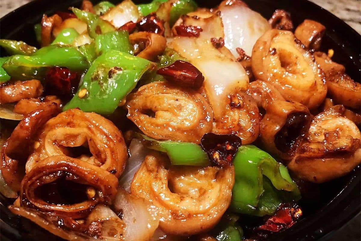 5. Sauted Dry Chili with Pork Intestines. 干煸肥肠