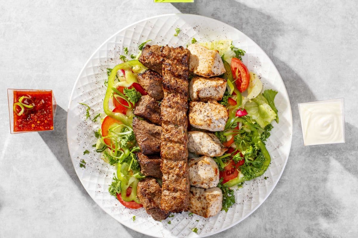Mix Grill Over Salad