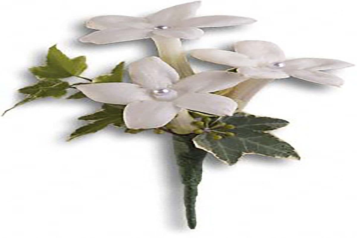 White Gloves Boutonniere For Man