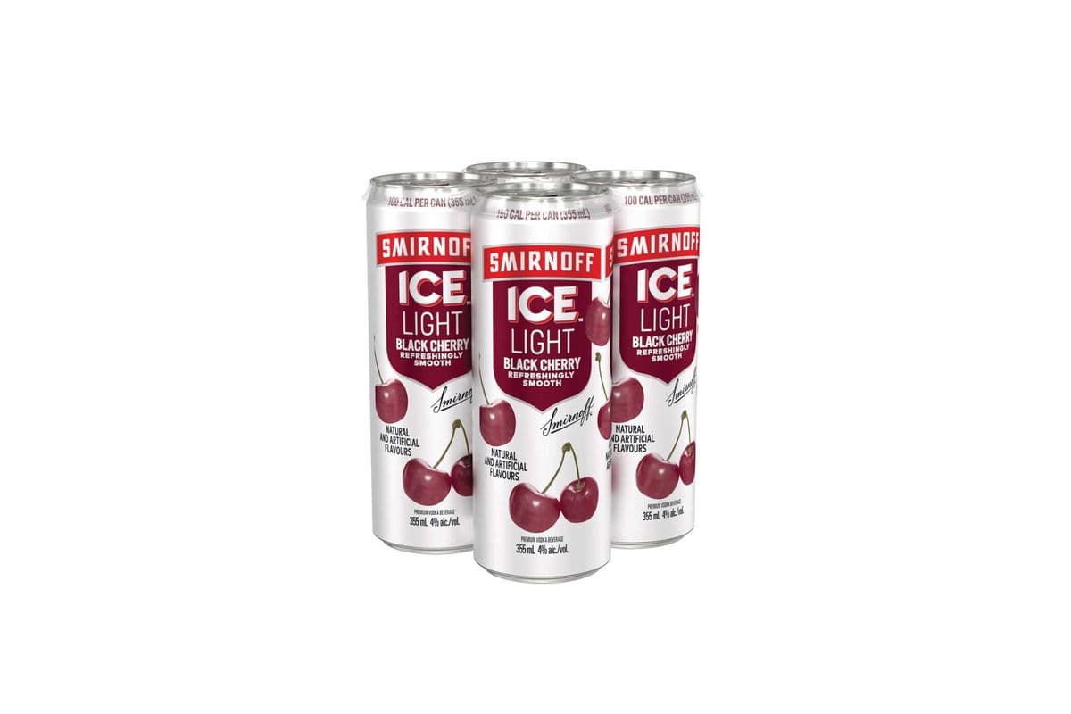 Smirnoff Ice Light Black Cherry (4 x 355mL Cans)