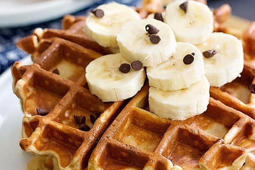 Gaufres des bananes, chocolat et beurre d’arachide / Bananas, Chocolate and Peanut Butter Waffle