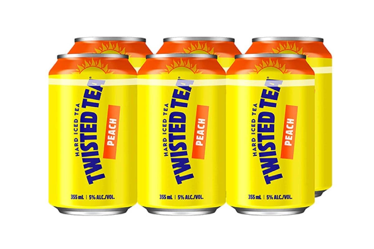 801030. TWISTED TEA PEACH ICED TEA (6 x 355ML (CANS))