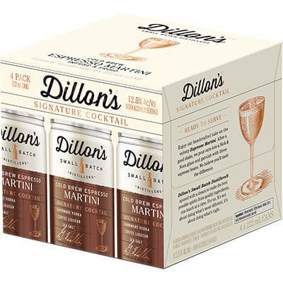 DILLONS VODKA ESPRESSO MARTINI 4 CAN (4 x 222mL)