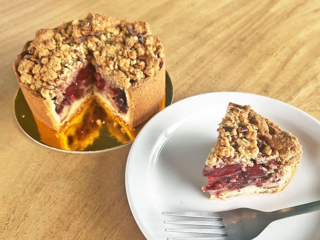 Cherry Almond Crumble Torte