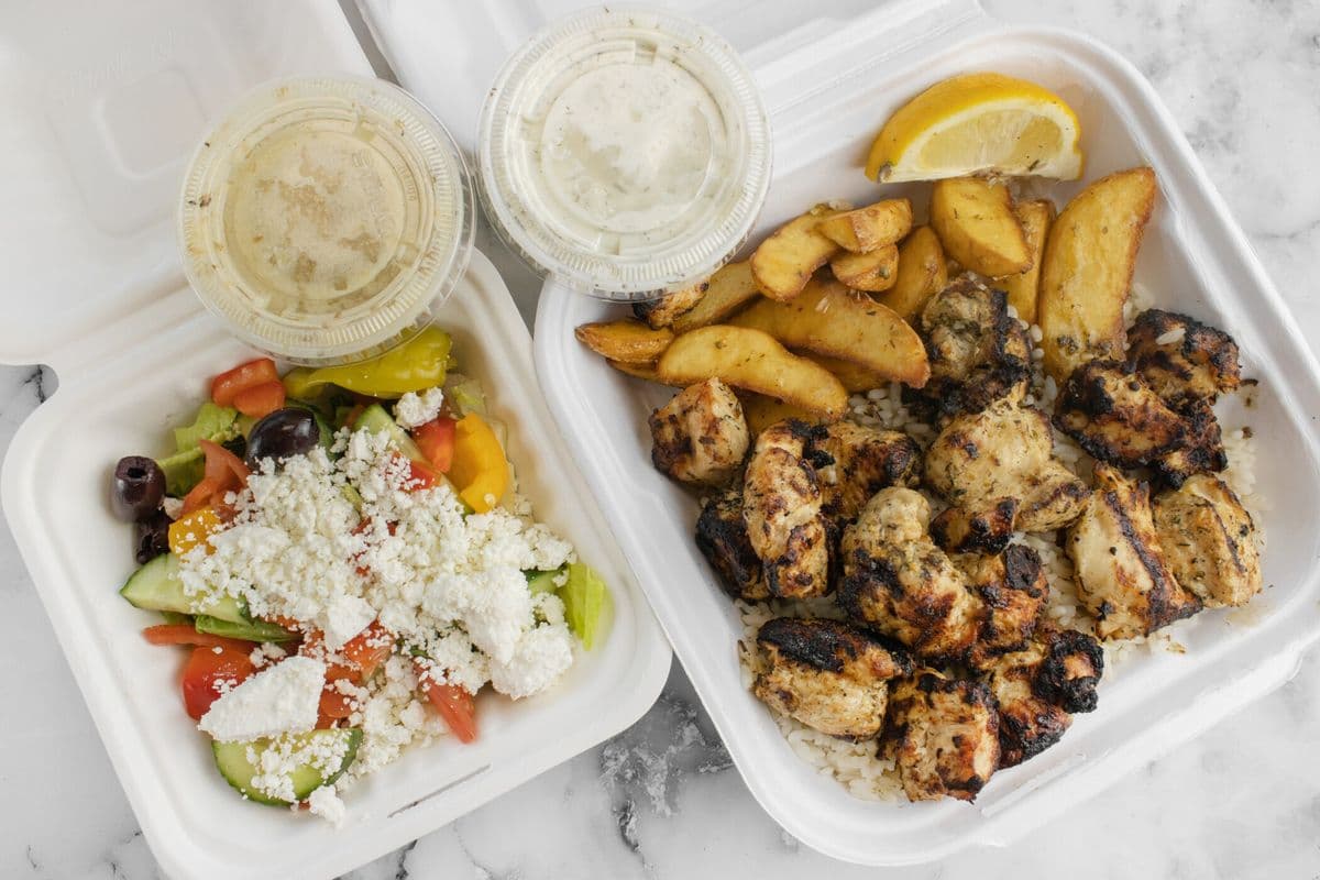 Chicken Souvlaki Platter