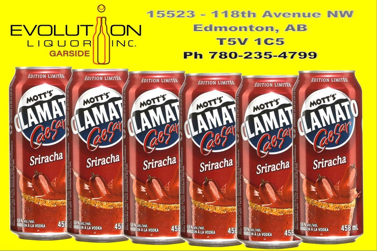 Mott's Clamato Caesar Sriracha C458-06 (6 x 458 ml Can)