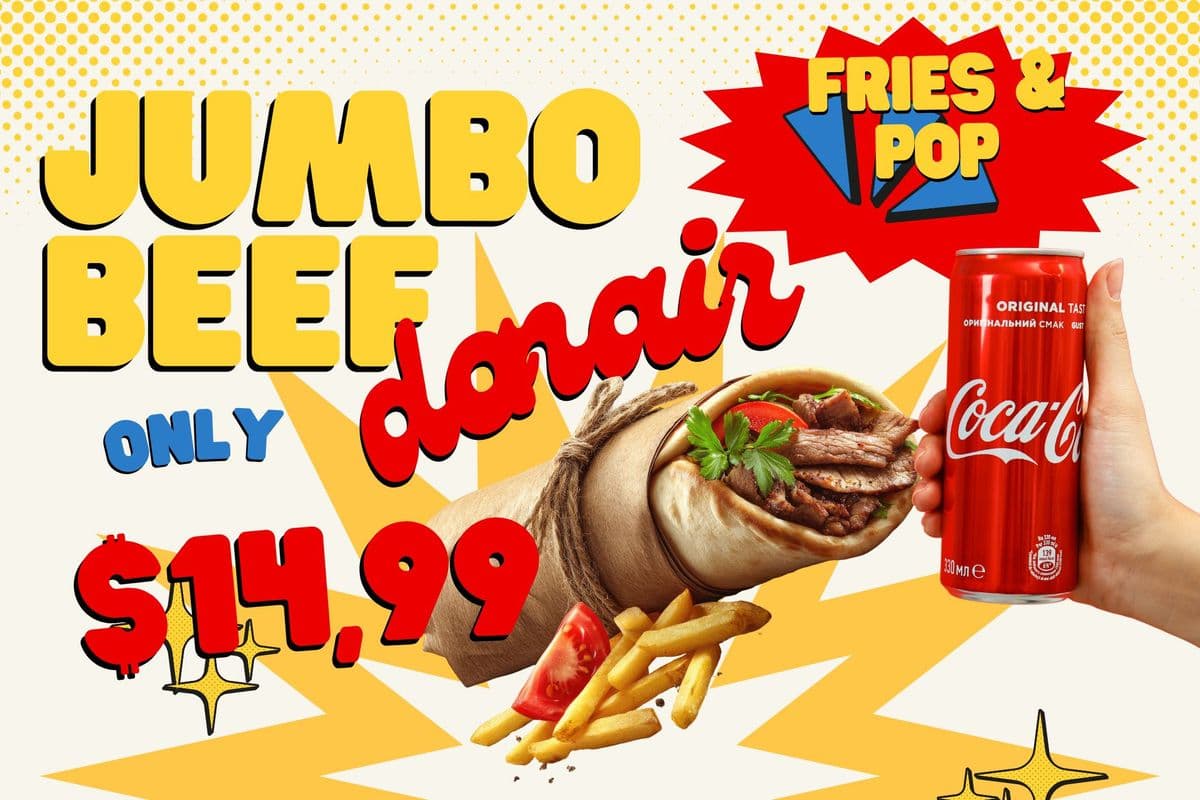 Jumbo Doanir combo with fries & pop