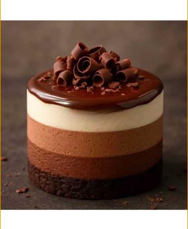 Three Chocolate Mousse Cake - Individual serving