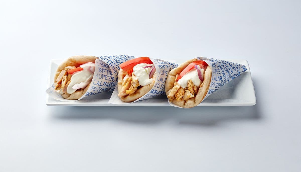 Mini pitas au gyros de poulet (3 mcx) / Gyros of Chicken Mini Pitas (3 pcs)