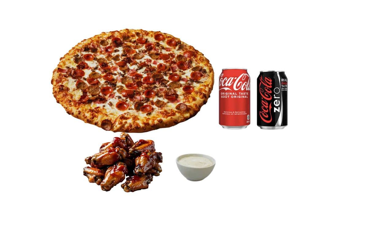 One Small Pizza and Eight Wings Combo