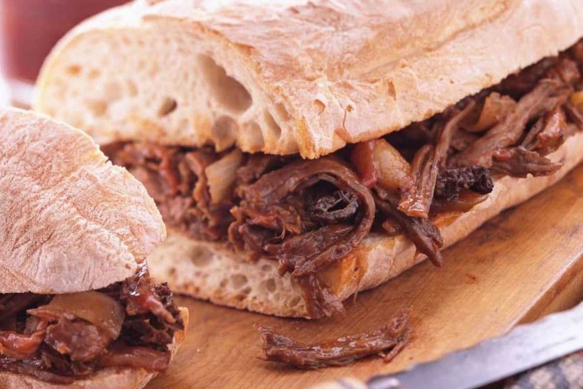 BBQ Beef on a Ciabatta Bun
