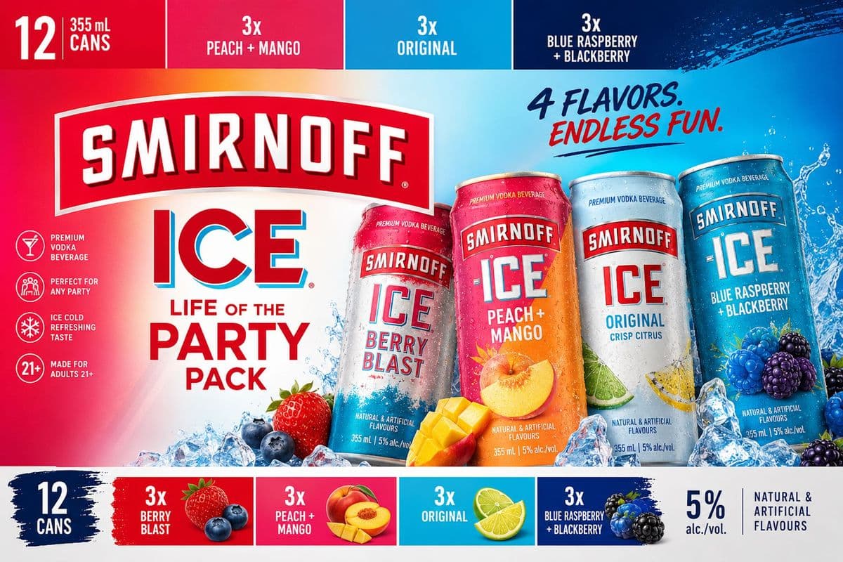 Smirnoff Party Mixed Cans (12 x 355ml)