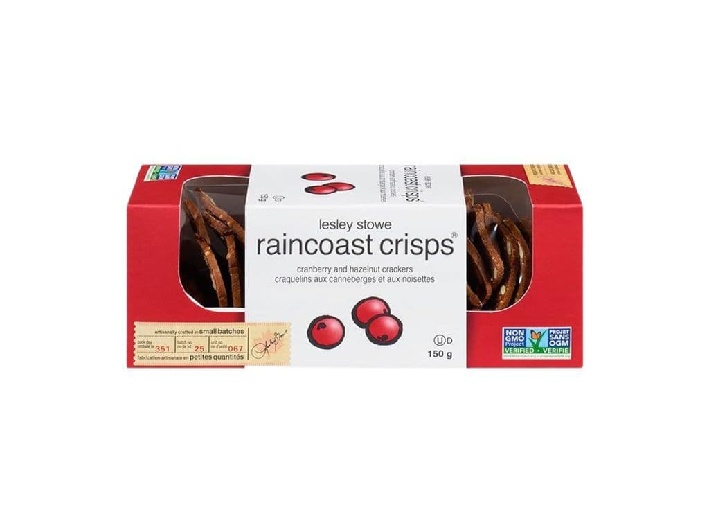 Lesley Stowe Raincoast Crisp Cranberry And Hazelnut Crackers (150g)