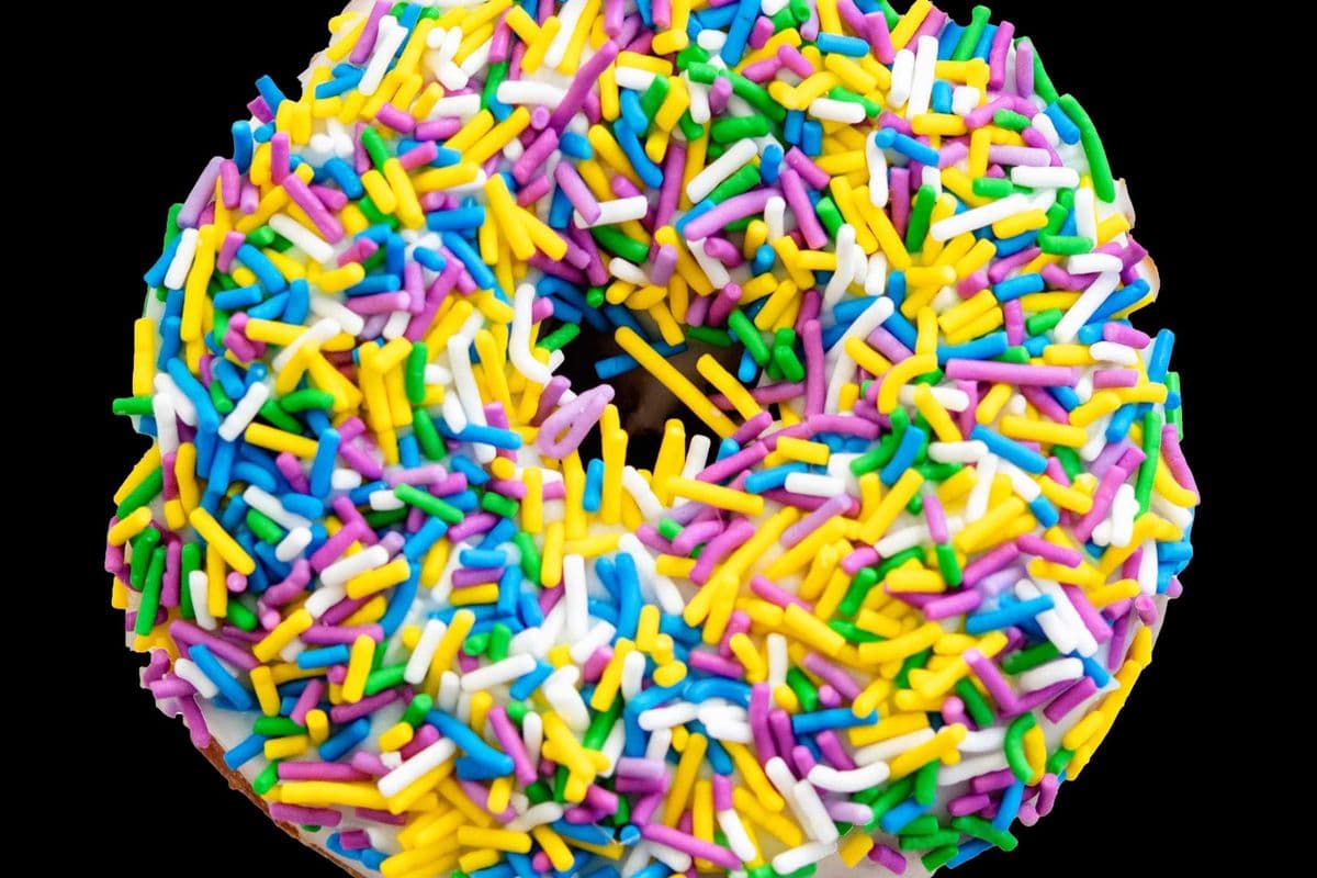 Vanilla Rainbow Sprinkle Donut