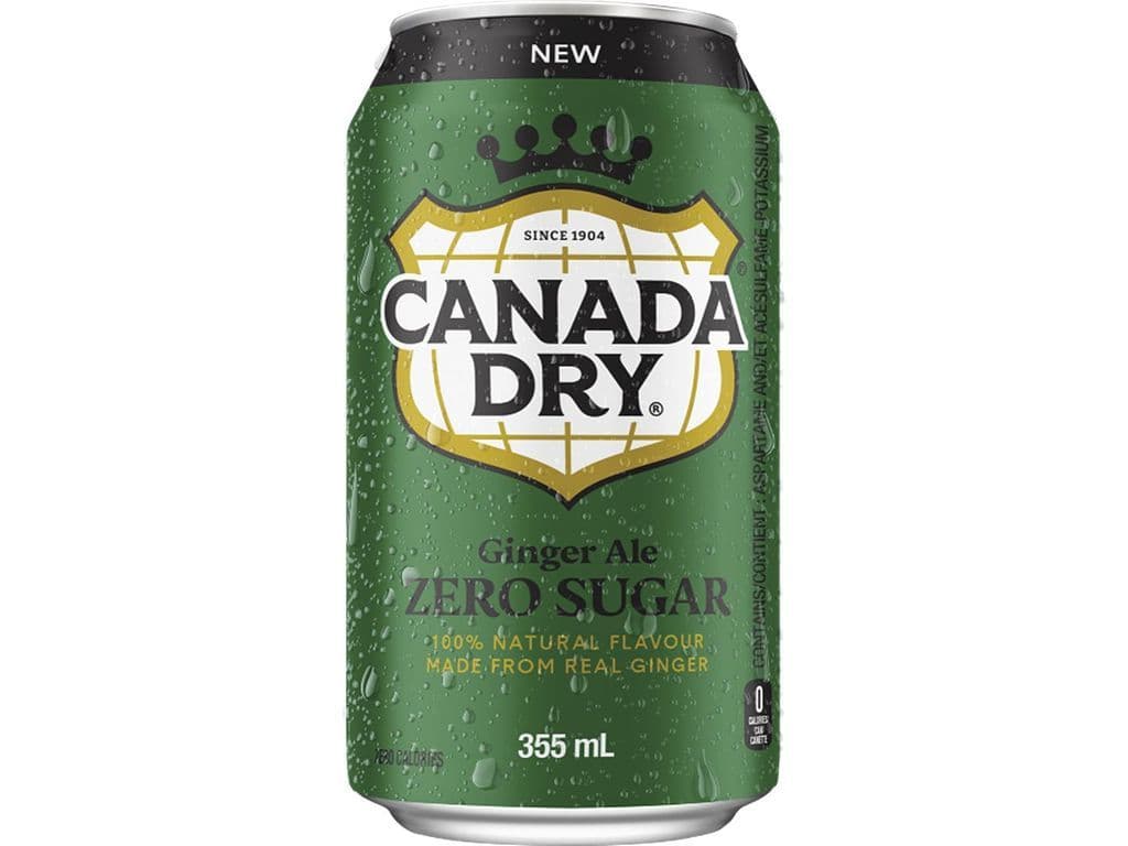 Canada Dry Zero Sugar Ginger Ale Soda 355ml Pop Can