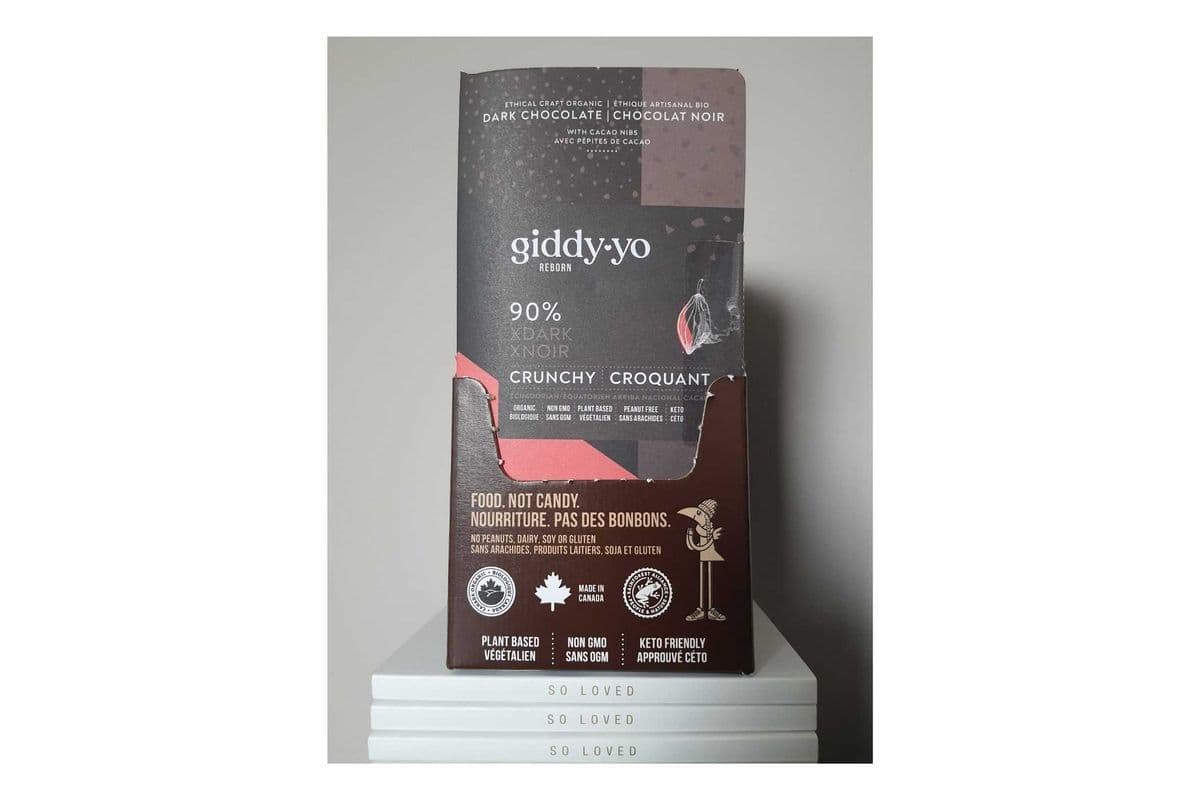 XDARK CRUNCHY 90% DARK CHOCOLATE, BOX OF 20 x 60g BARS, ORGANIC & VEGAN. FREE OF PEANUTS, DAIRY, GLUTEN, SOY (Box of 20 - 60g bars)