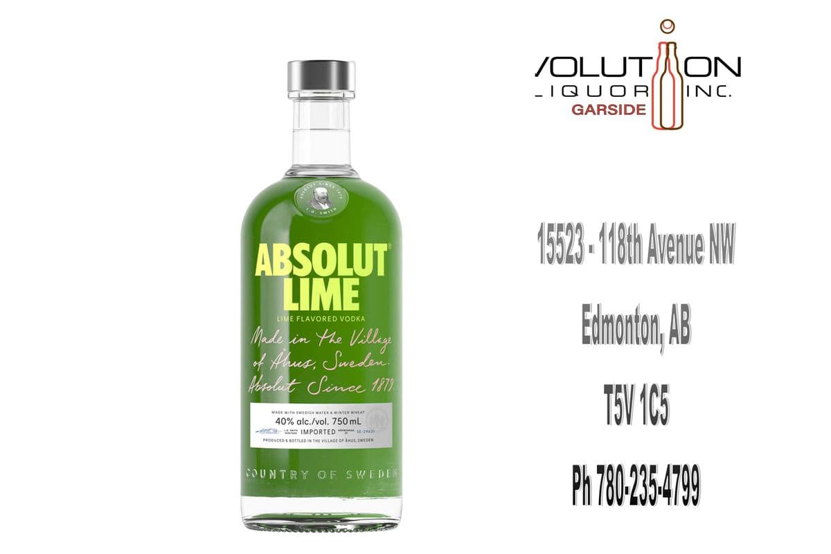 Absolut Vodka Lime 0750G (1 x 750ml Glass Bottle)