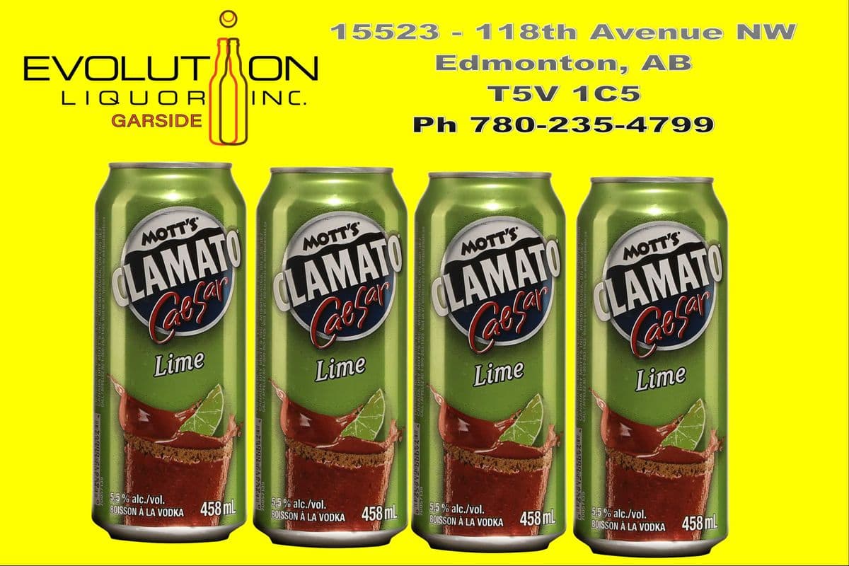 Mott's Clamato Caesar Lime C458-04 (4 x 458 ml Can)