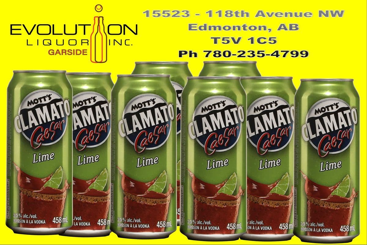 Mott's Clamato Caesar Lime C458-08 (8 x 458 ml Can)