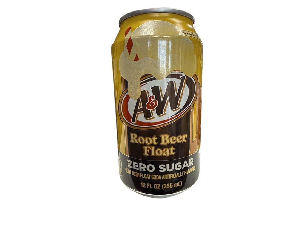 A&W Root Beer Float Zero Sugar Creamy Vanilla Soda 355ml Sugar Free Pop