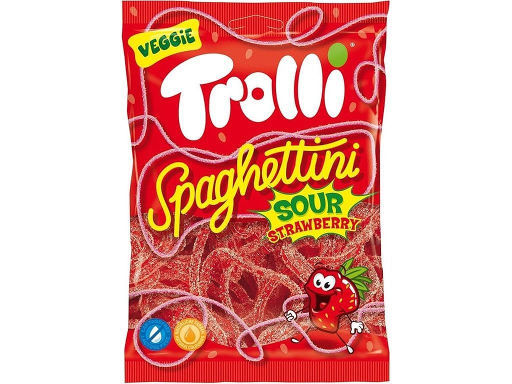 Trolli Spaghettini Sour Strawberry 100g Gummy Candy Bag