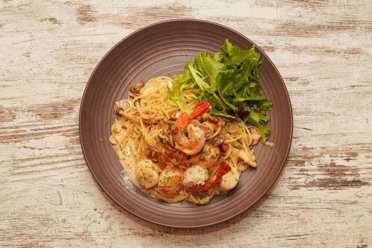 Us3 Tiger Shrimp and Scallop Spaghetti / 珍宝带子老虎虾意面