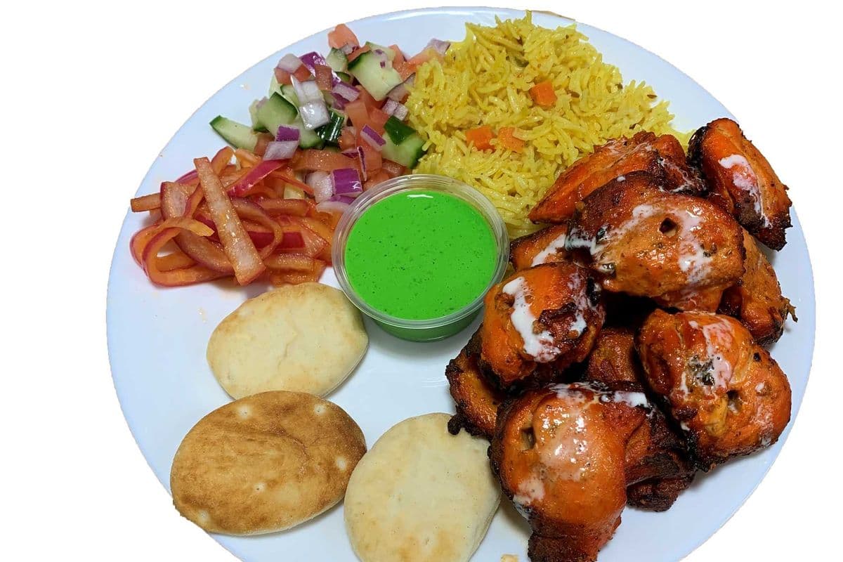 Chicken Tikka Rice Bowl with Mini Naan